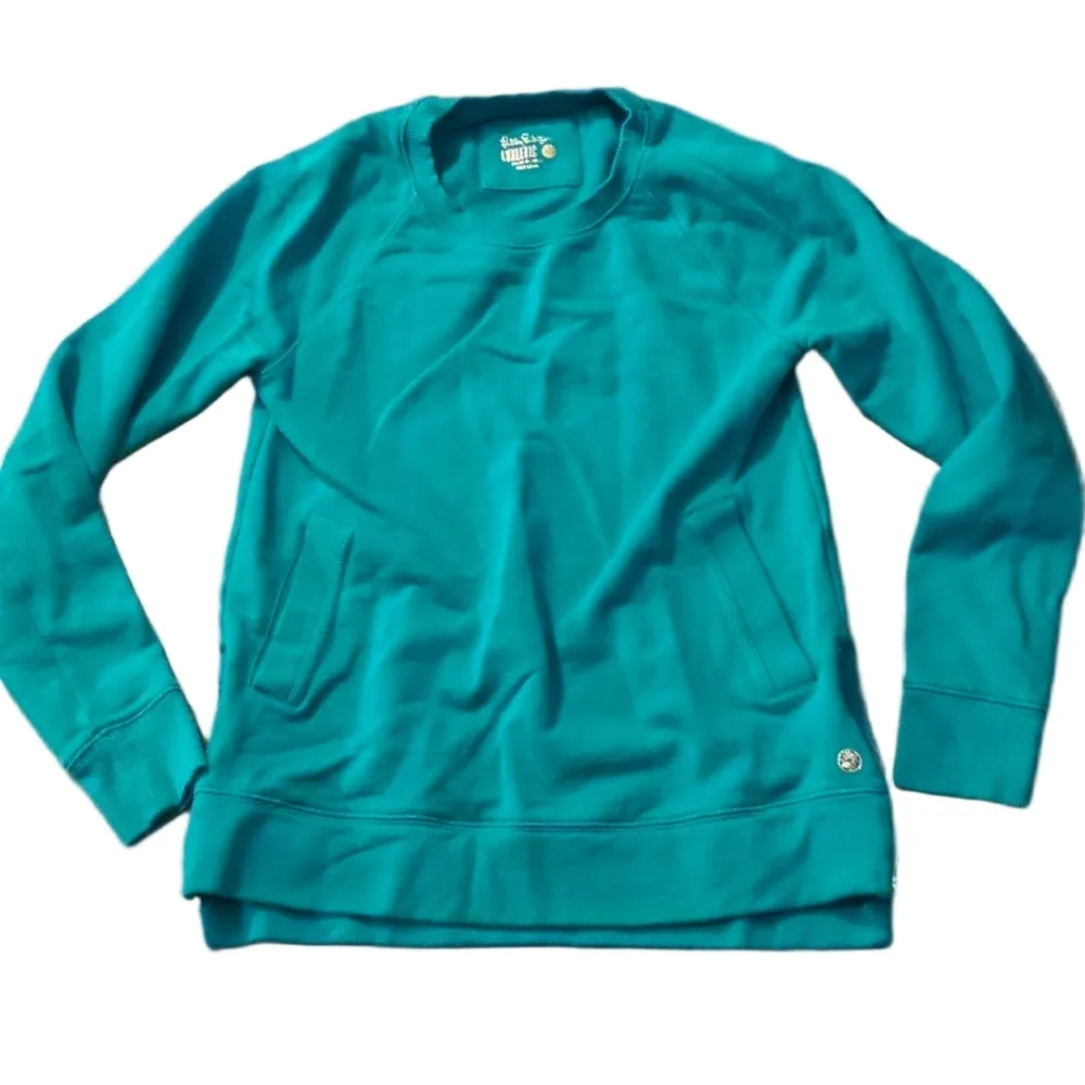 Lilly Pulitzer Beach Comber Pullover Teal Sweatshirt Size XS - Image 3