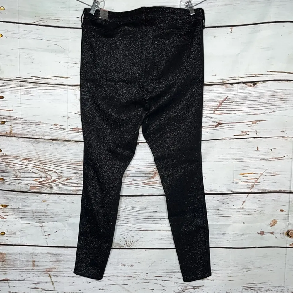 Torrid NWT Size 14R Black - Silver Sparkle Sky High Skinny Crop Jeans - Image 2