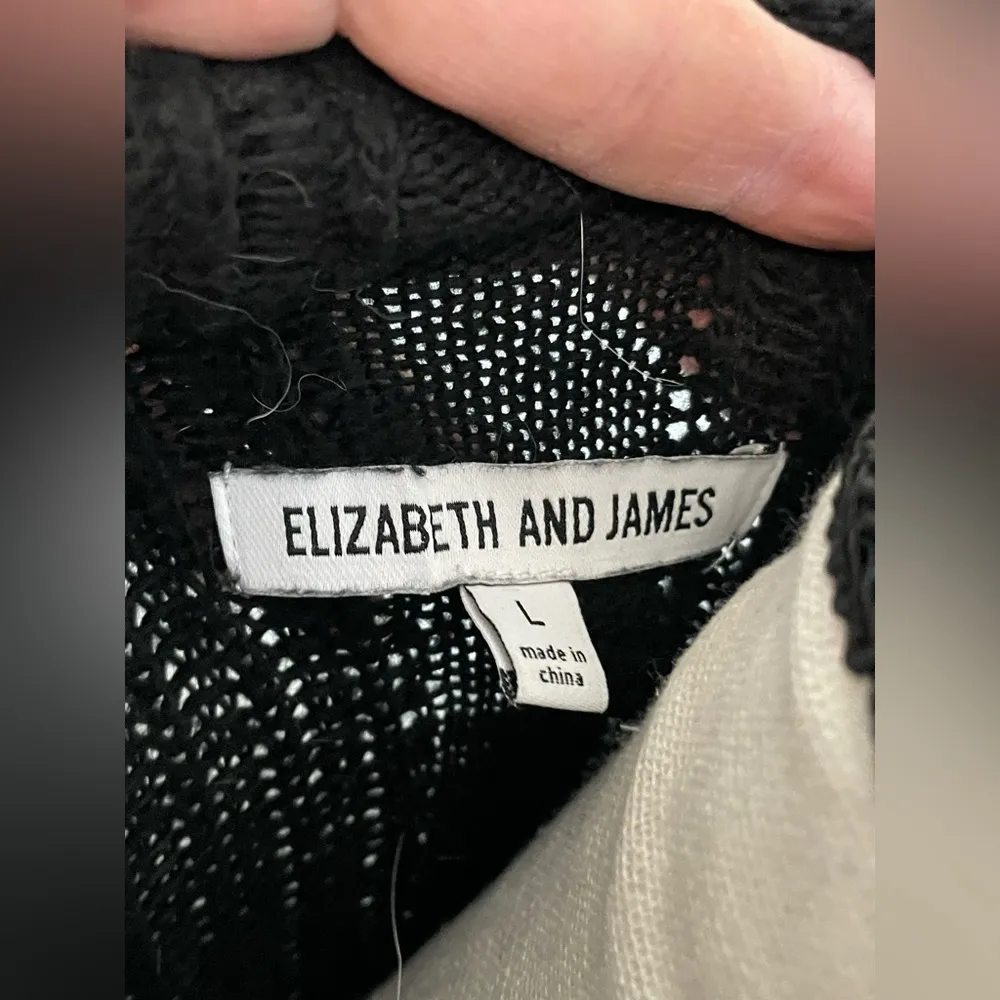 Elizabeth and James Black Turtleneck Sweater size large - Image 2
