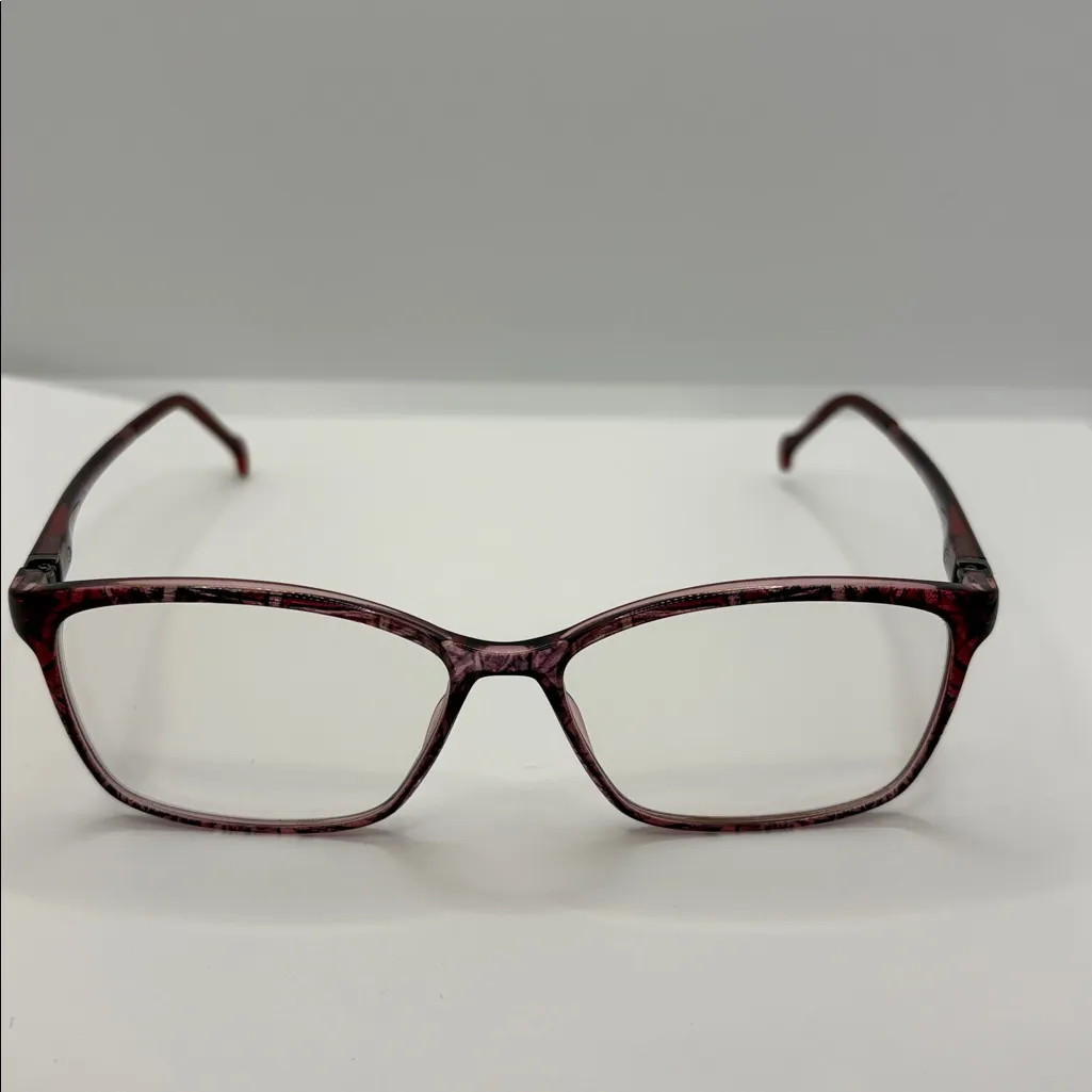 Women’s STEPPER 30098 SI Eyeglasses red plastic frame rectangular lens EUC - Image 6