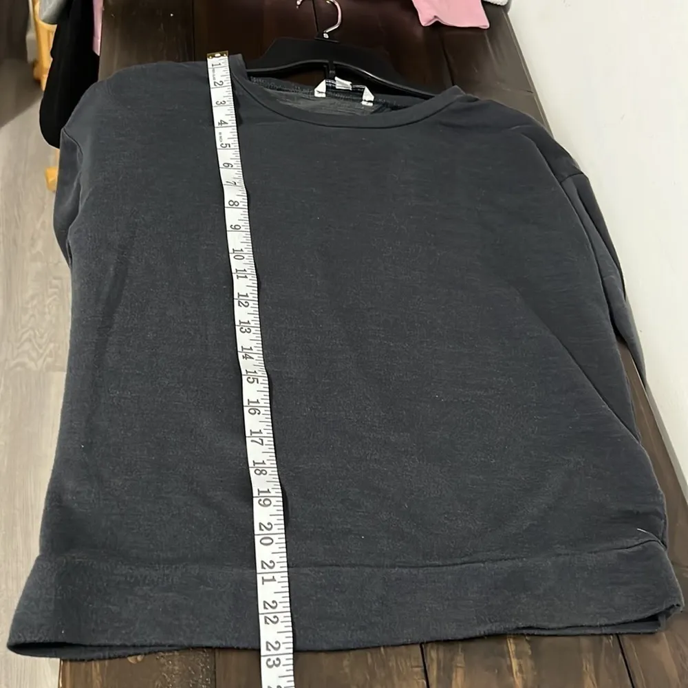 AMERICAN Eagle Long Sleeve Sweatshirt Dark Grey Size Small - Image 7