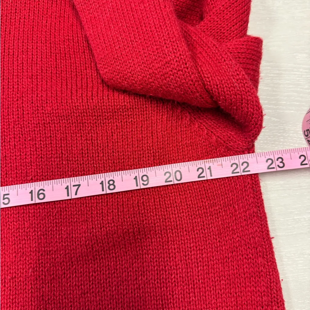 Sag Harbor Sport Vintage Women Teddy Bear Sweater Patriotic Red with Needlepoint - Image 7