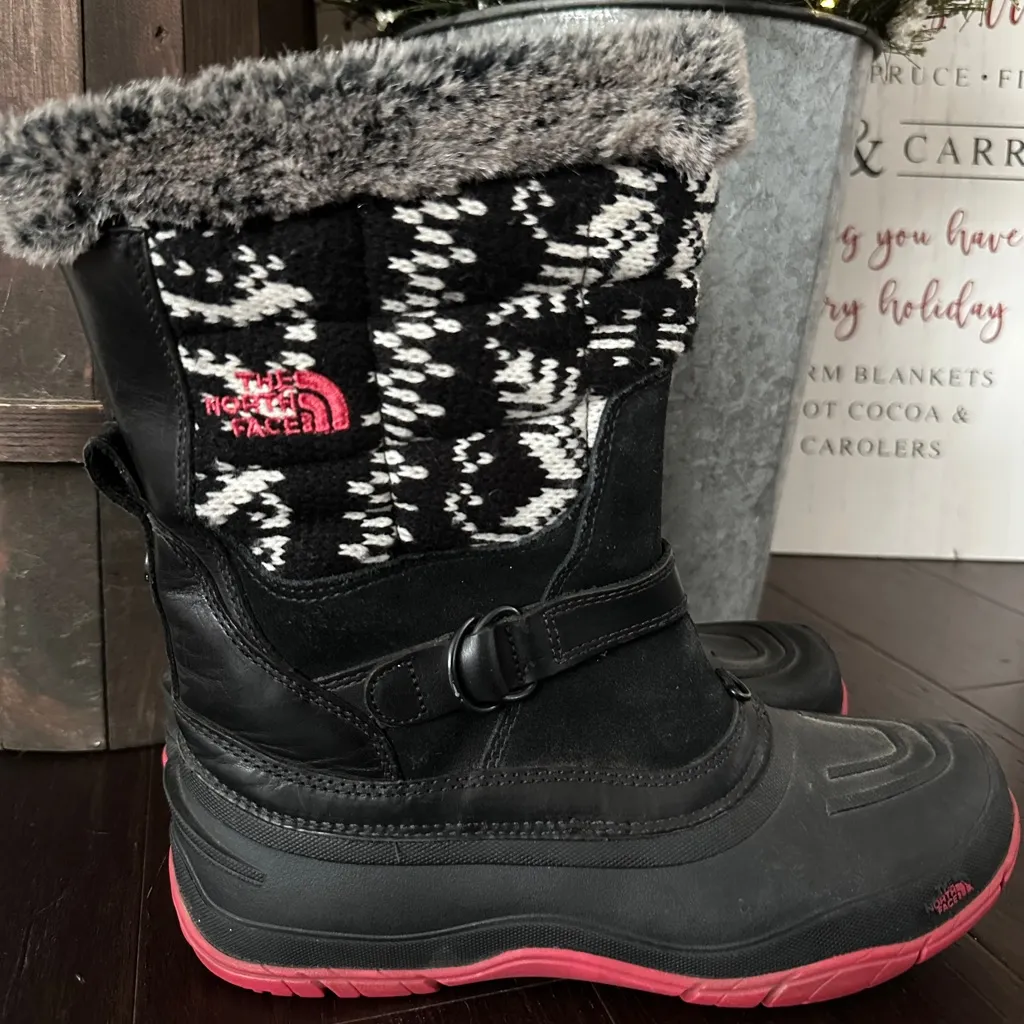 The North Face Insulated Winter Snow Boots Faux Fur Trim Women’s Size 8 - Image 5