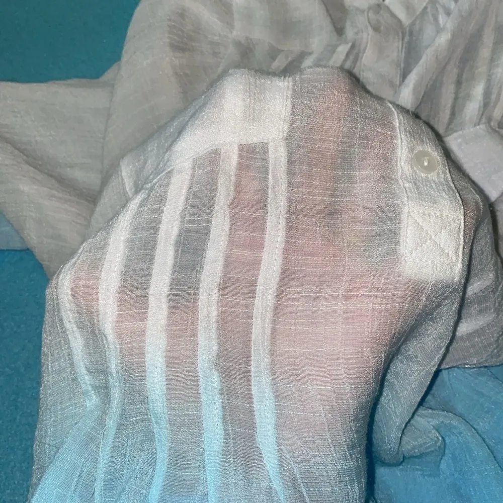 ZAC & RACHEL gauzy ombré tunic long sleeves semi sheer pockets v - Image 5