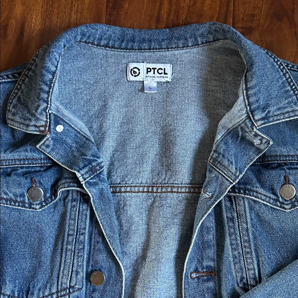 PTCL Jean Jacket Frayed Hem Blue - Image 3
