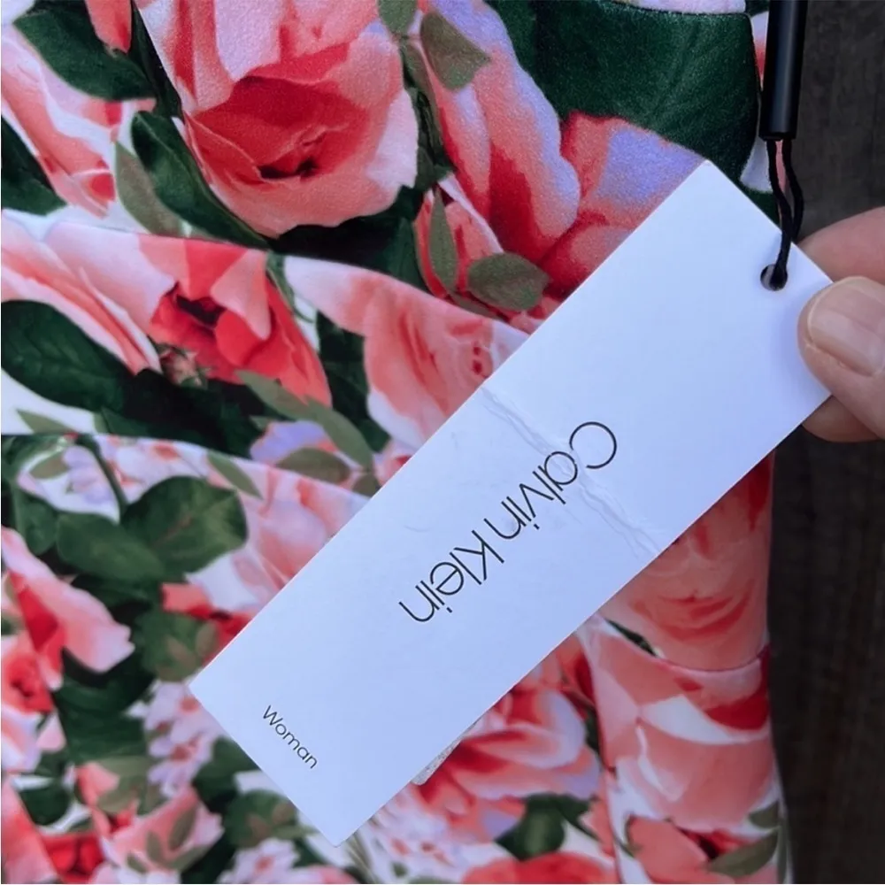 NWT Calvin Klein Dress Floral High Low Hem Size 16W - Image 8