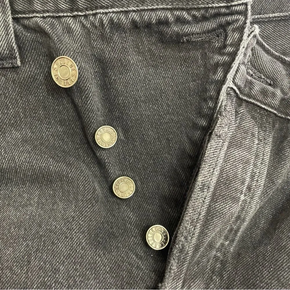 Agolde Criss Cross Straight Jeans in Shambles Black Wash Raw Hem Women’s Size 24 - Image 9