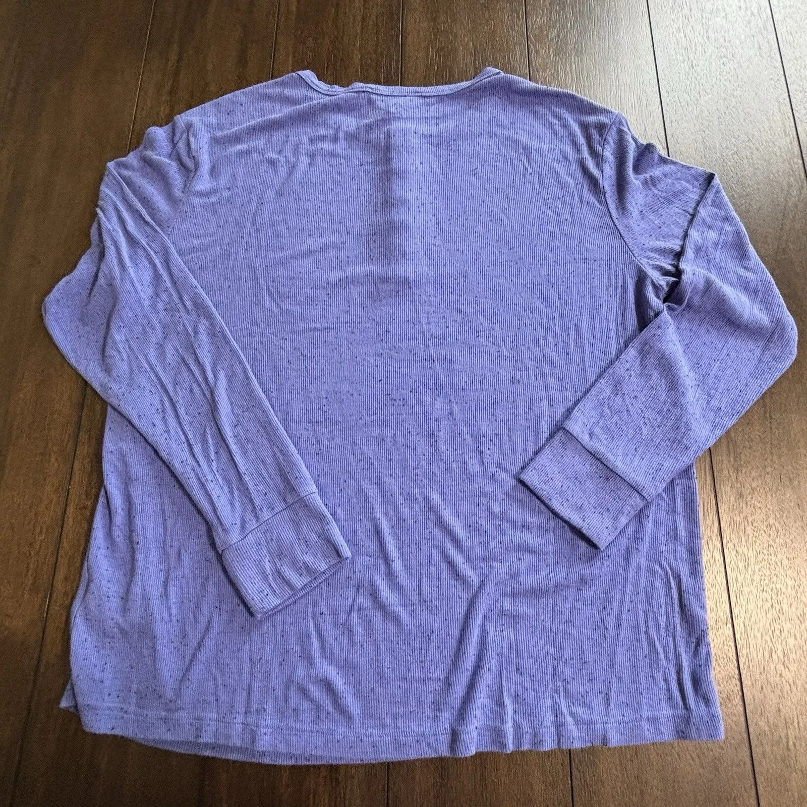 Peace Love World Confetti Rib Knit Henley Baja Blue M A628317 NEW - Image 11