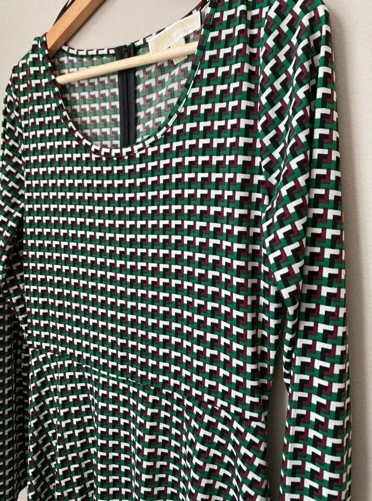 Michael Kors Women’s Size Small Fit & Flare Stretch Jersey Dress Palmetto Green - Image 10
