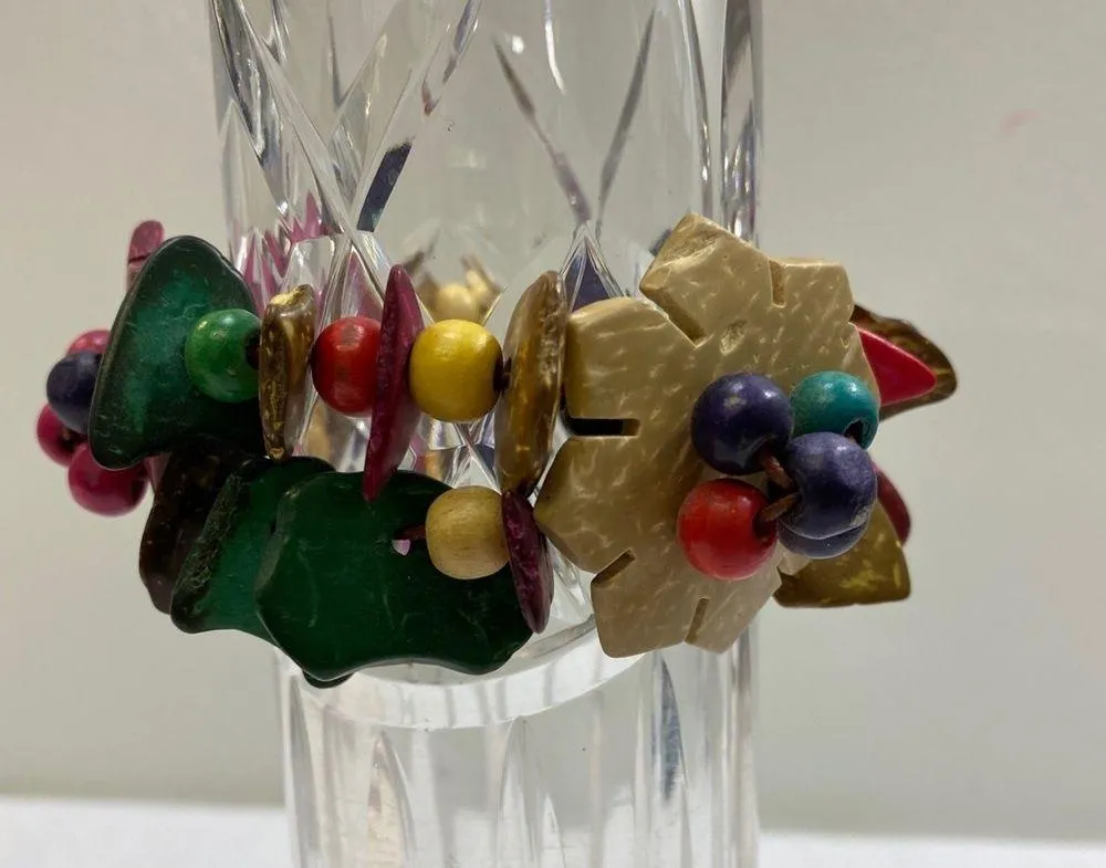 Wooden Beaded Stretch Bracelet - Image 4