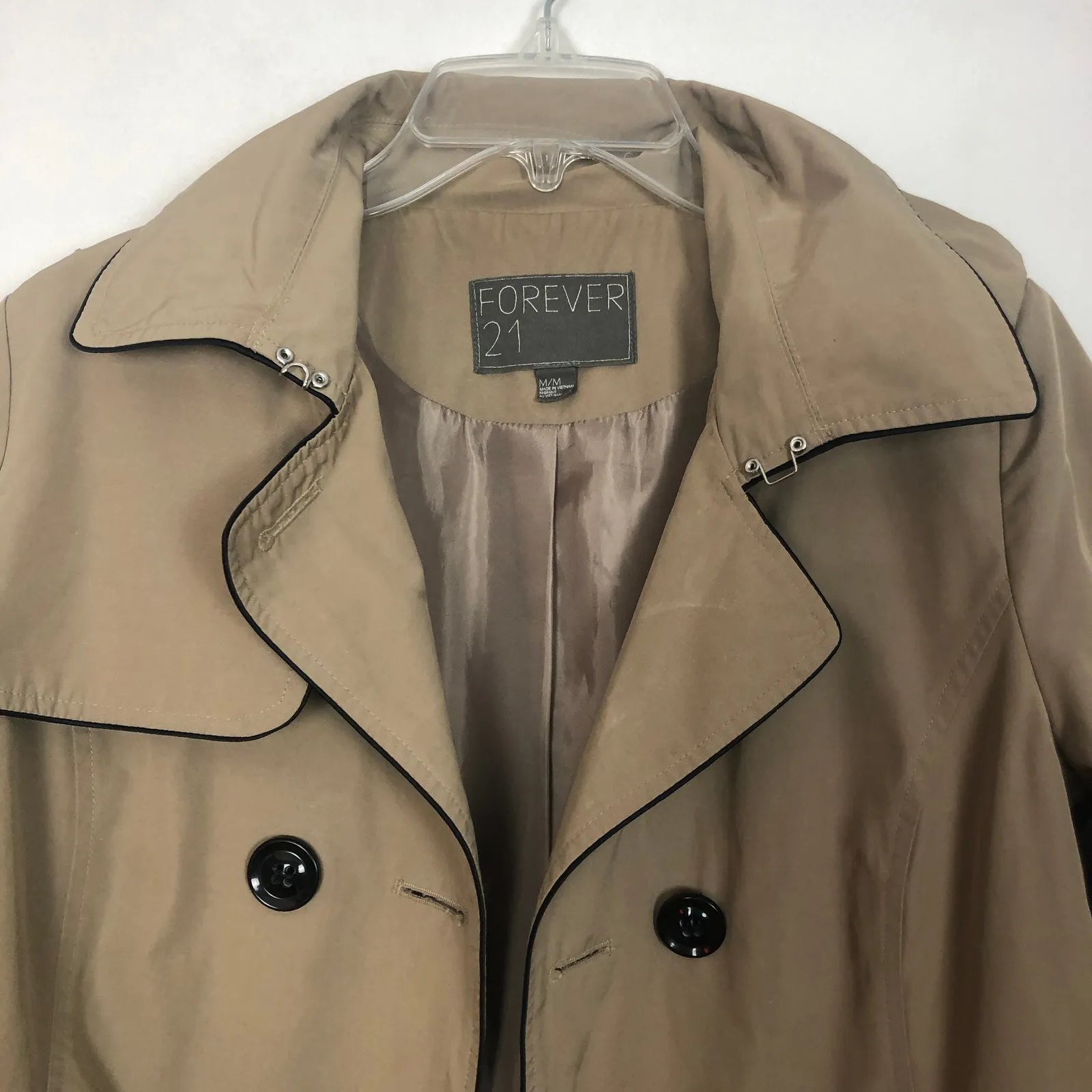 Forever 21  Double Breasted Tan Coat/Jacket - Image 3