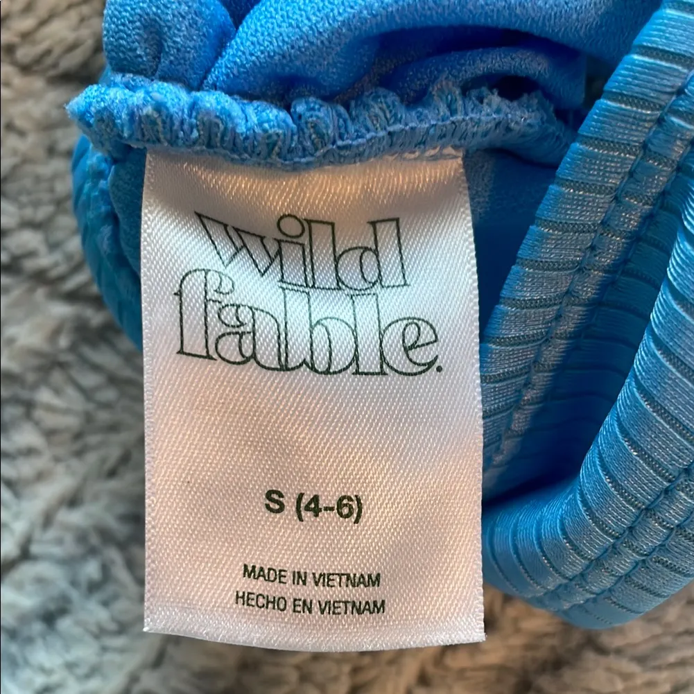 Wild Fable Blue Ribbed Bikini‎ Set size small (4-6) - Image 9