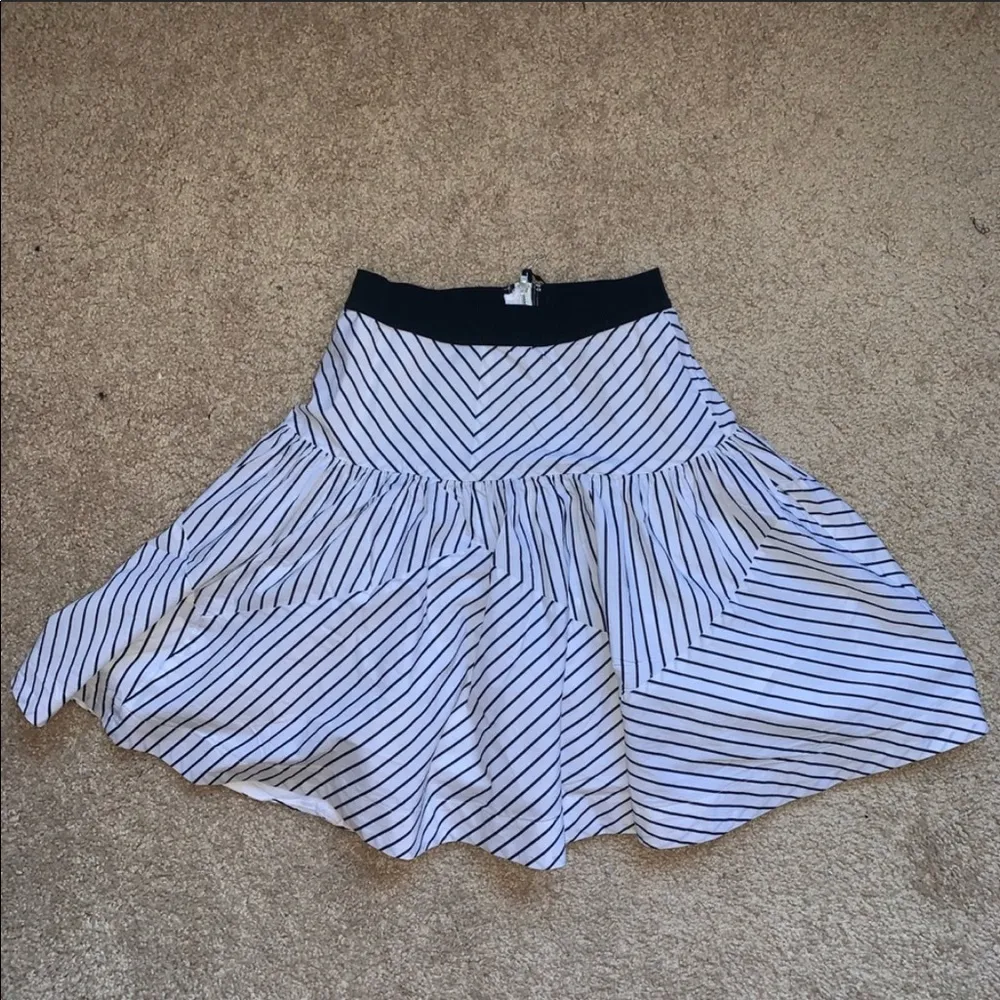 Anthro Maeve white striped high rise skirt - Image 3