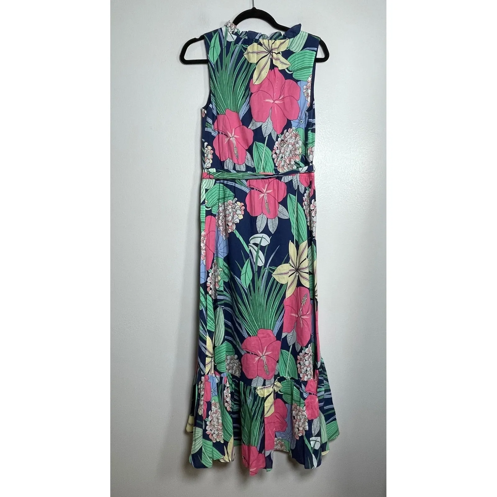 TALBOTS Voile Hibiscus Maxi Dress Size 4 Multicolor NEW Gardencore Spring Flower - Image 6
