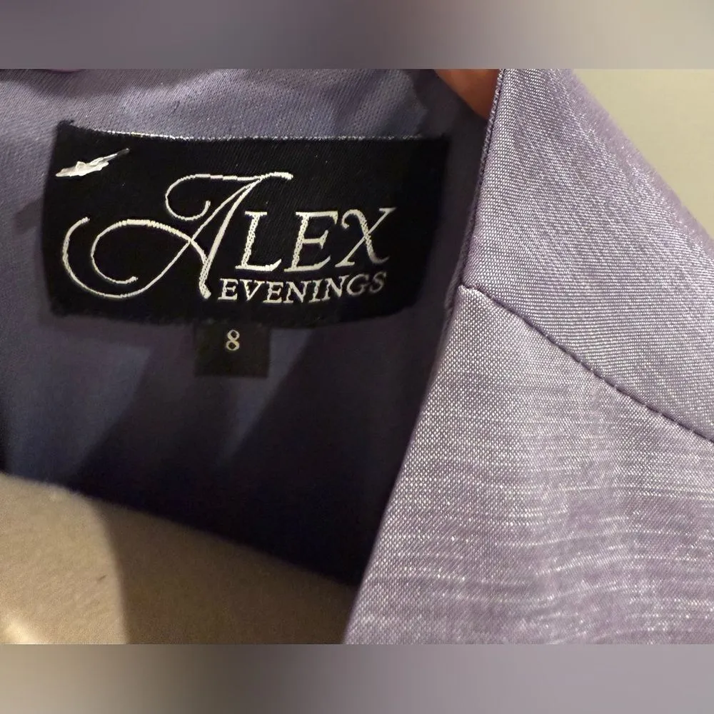 NWT Alex Evenings Lavender Satin Sheath Mini Dress - Image 6