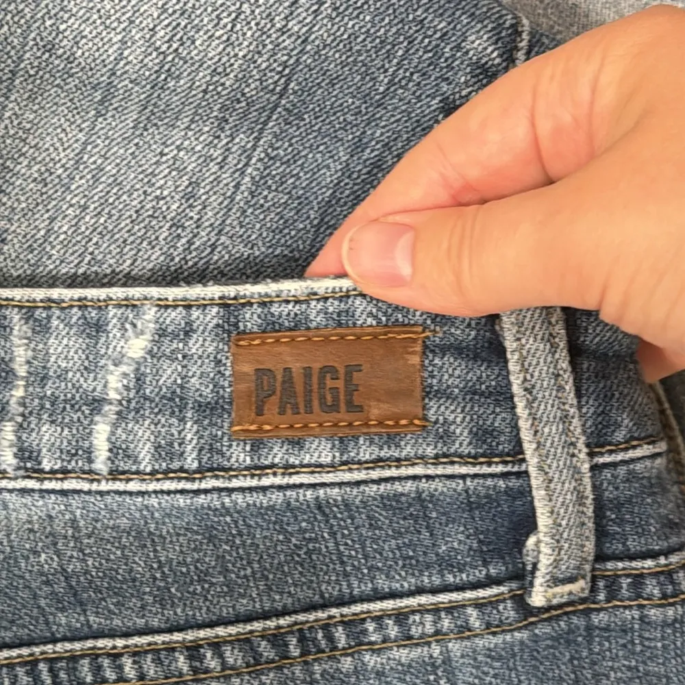 PAIGE Hoxton Ankle Peg Blue Distressed Skinny Jeans Beachwood Wash size 24 - Image 11