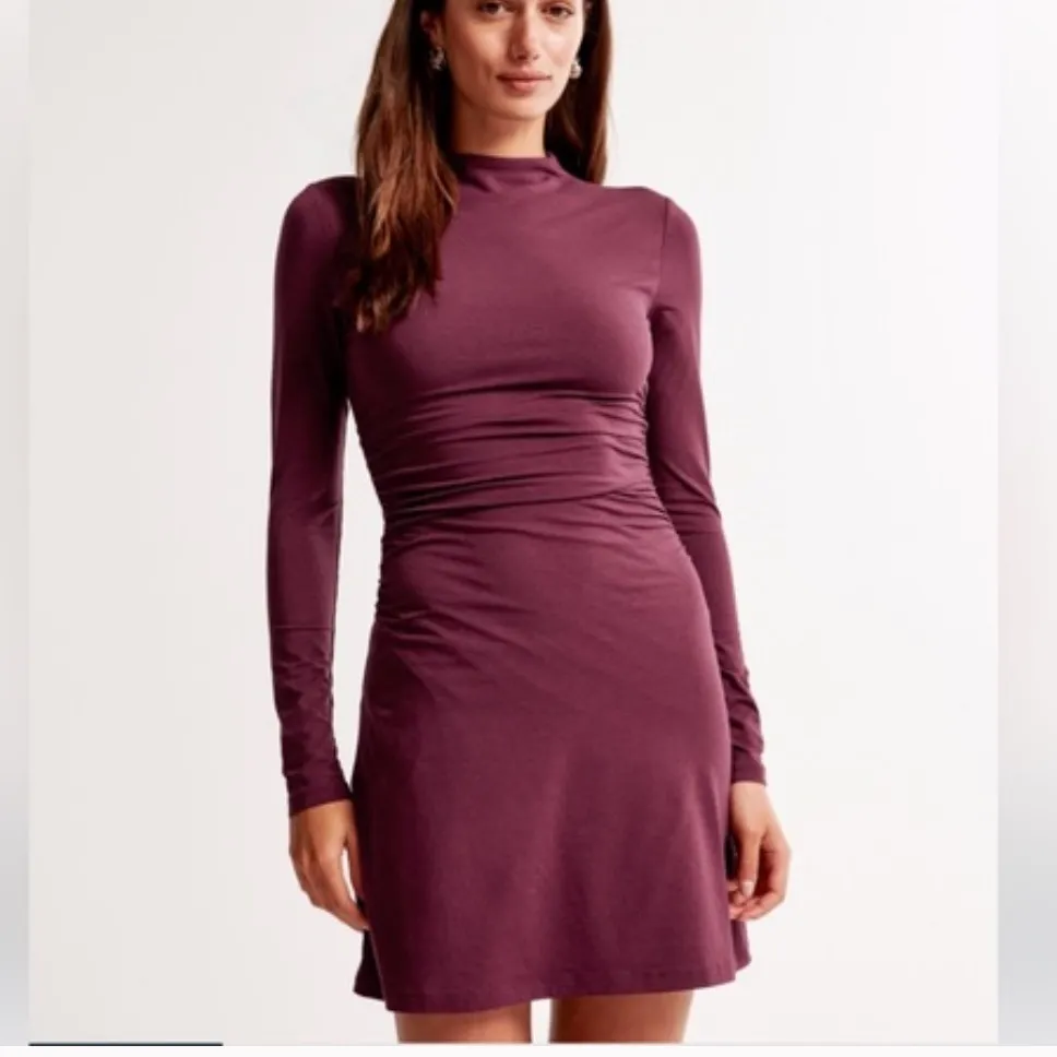Abercrombie & Fitch NEW High Neck Ruched Mini Dress - Image 2