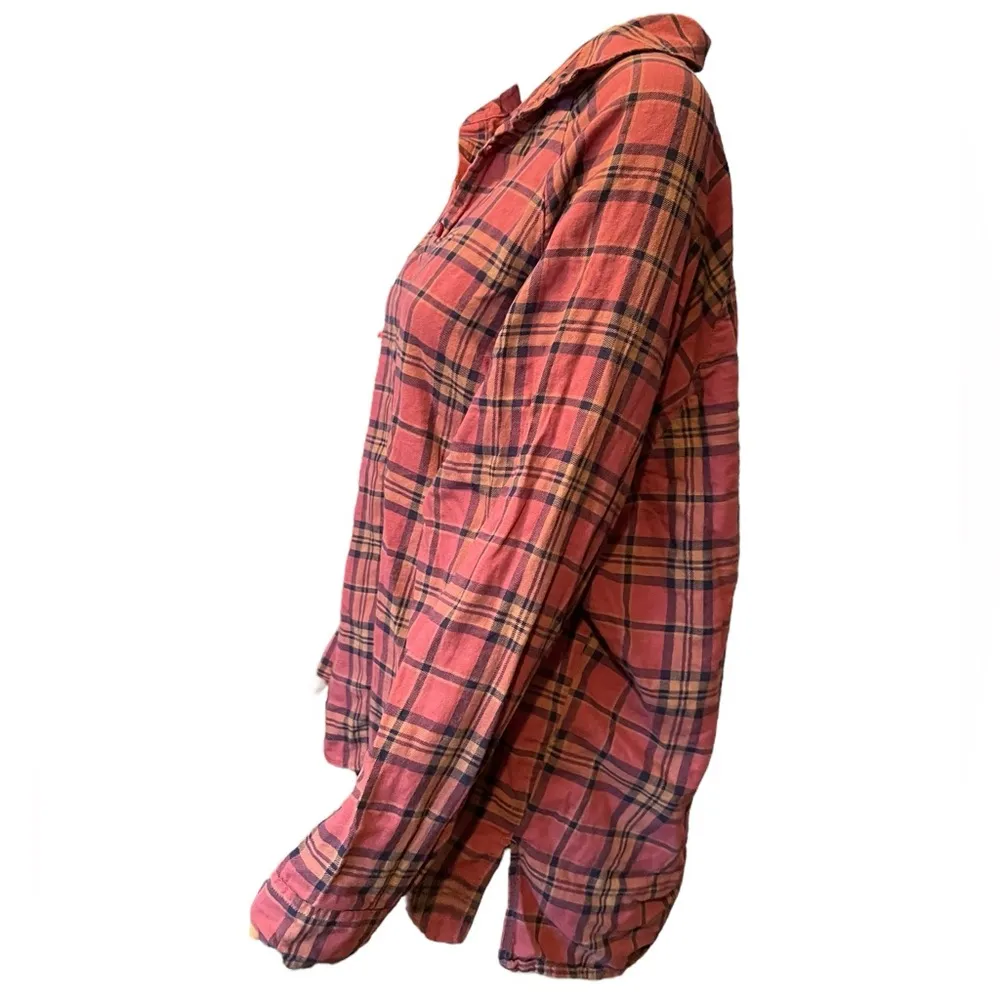 ASOS Purple Plaid Tartan Flannel Button Up Long Sleeve Grunge Classic Punk Shirt - Image 4