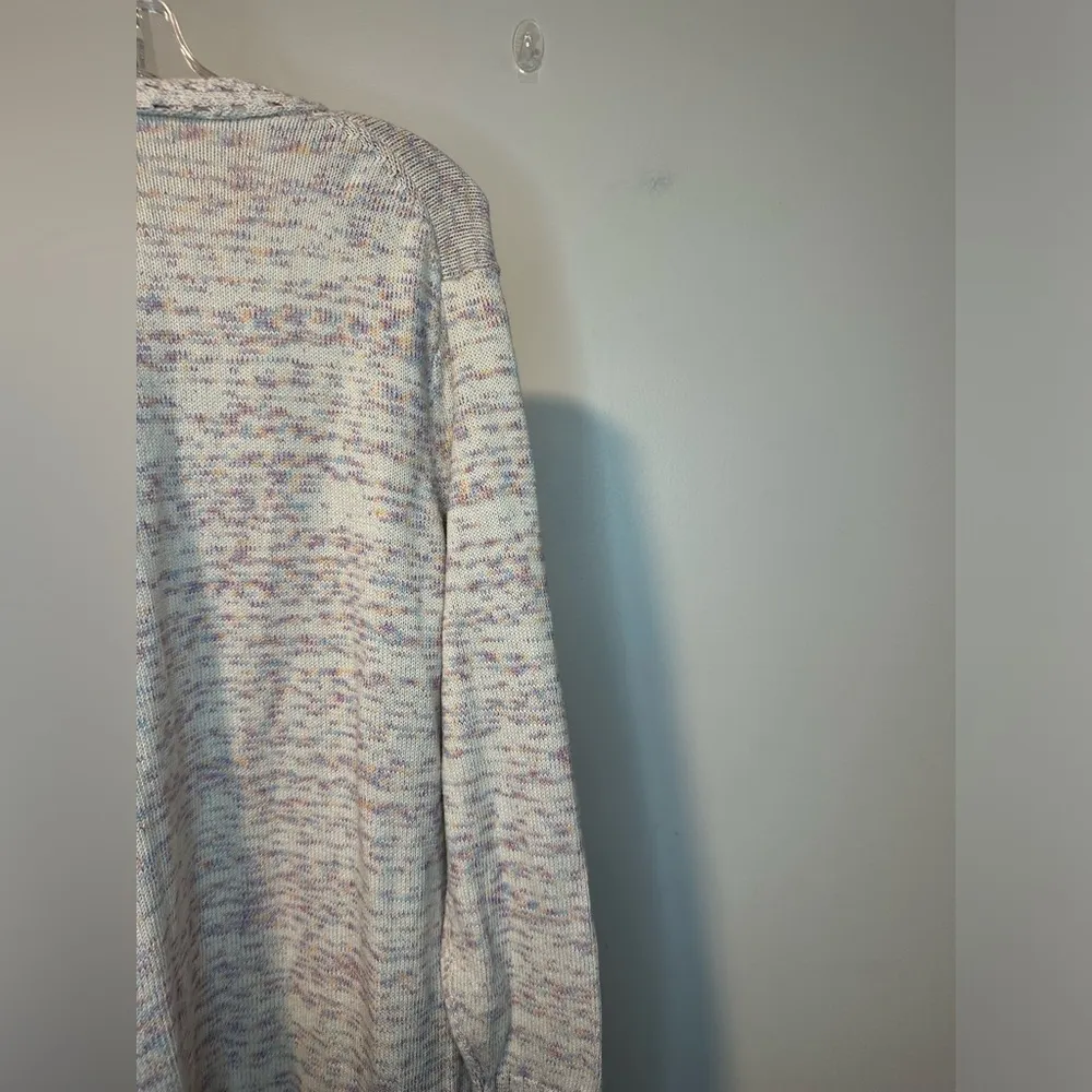 Talbots Beige Long Cottage Boho Costal Knit Cardigan Sweater Women’s Sz XL - Image 2