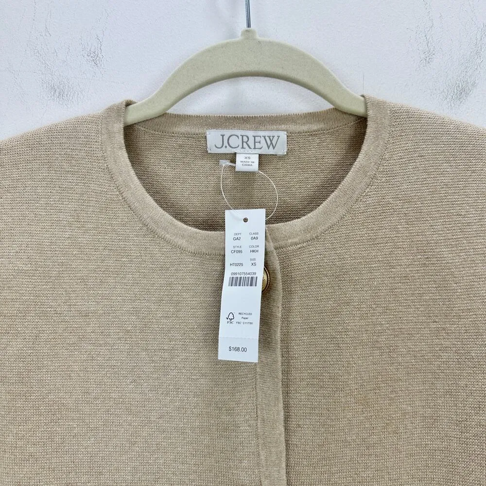 J.Crew Long Giselle Sweater Blazer Heather Khaki Cotton Knit Relaxed XS NWT - Image 6