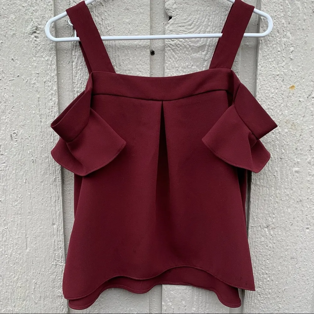 TopShop cold shoulder frill top women’s Size 2 - Image 9