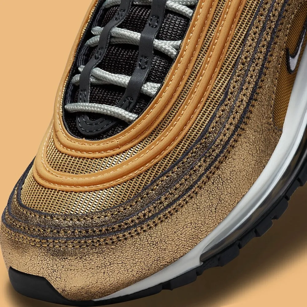 Women's Nike Air Max 97 Golden Gals Black Metallic Gold Twine DO5881 - Image 4