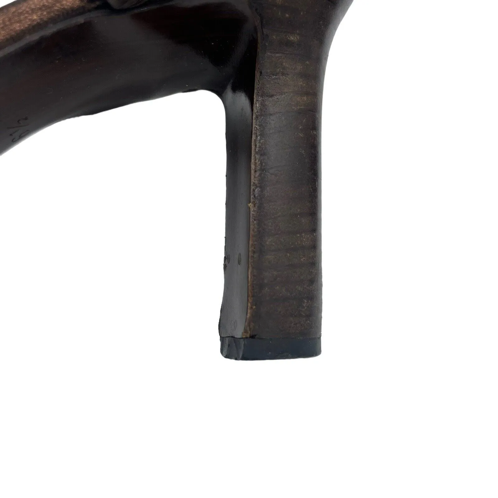 YSL Yves Saint Laurent Heels Women's 6.5 Vintage Retro T-strap Bronze - Image 9