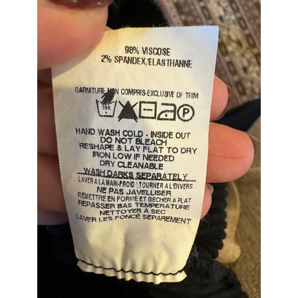 The Range Shirt Women XS Black Ribbed‎ Knit Double Strap Cropped Alloy Tank Top - Image 10