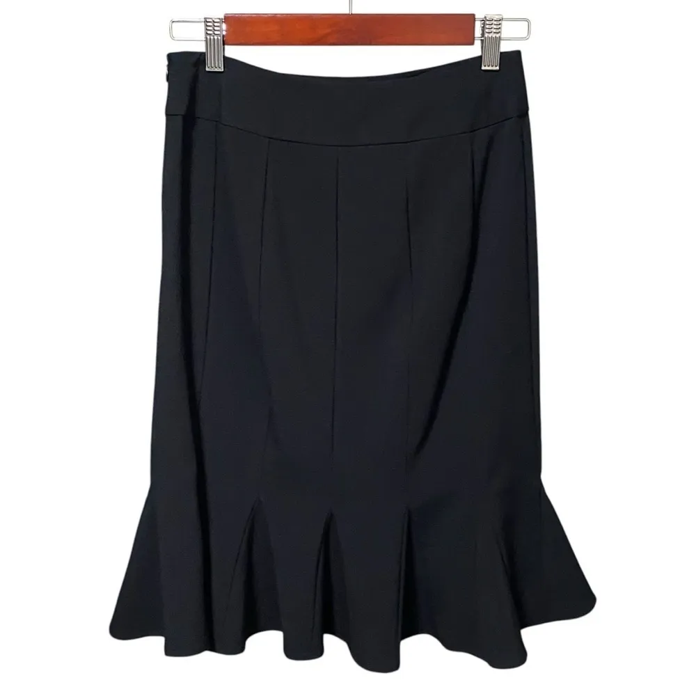 Sunny Leigh Black Flounce Skirt Size 2 Faux Leather Belt Whimsigoth Y2K Retro - Image 2