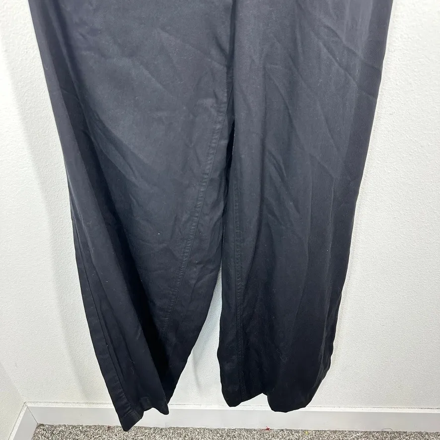 Free People Black Velvet Trim Lace Inset Wide Leg Jumpsuit Size 2 Boho Beach - Image 6