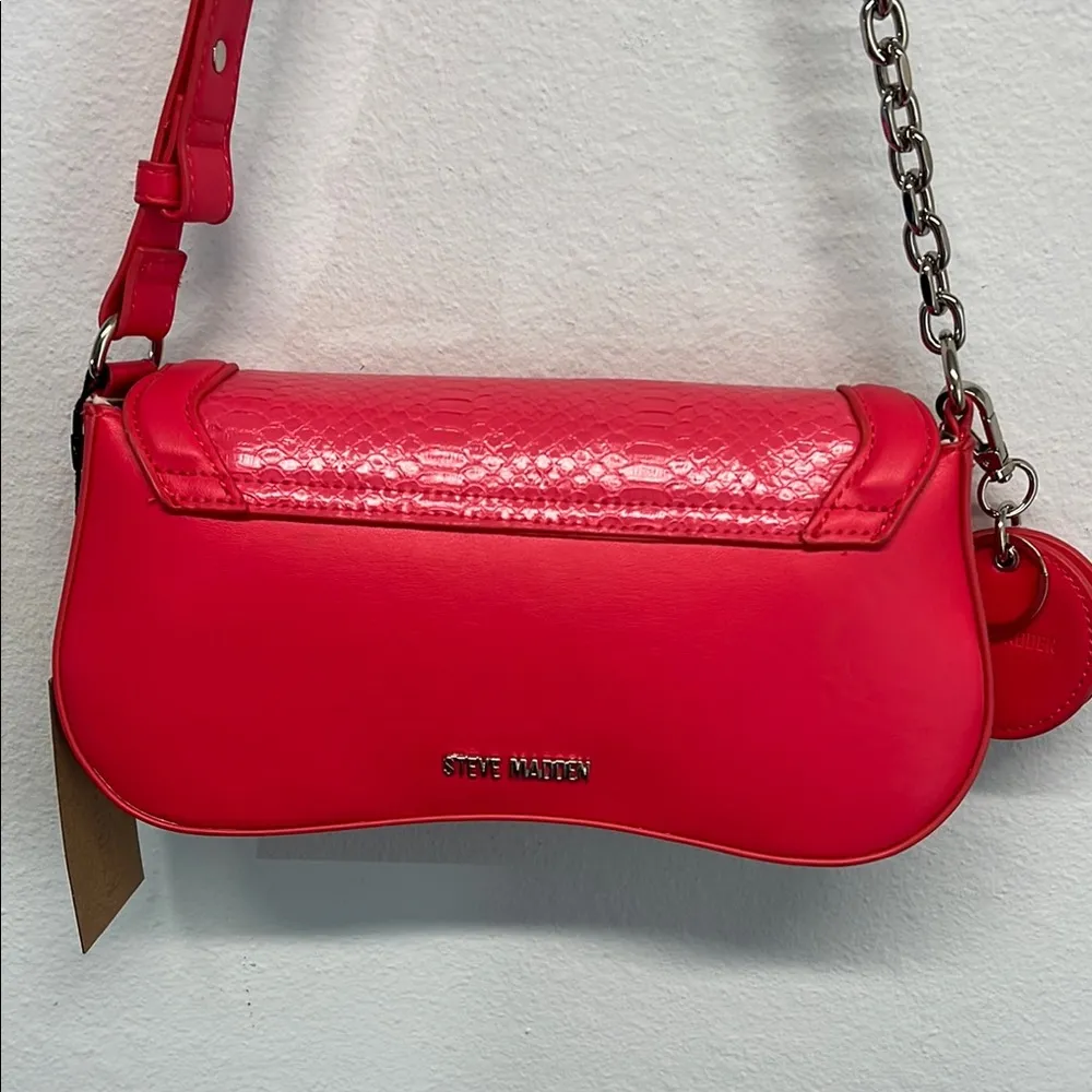 Steve Madden Pink Shoulder Bag with Chain Strap 💖 - Image 8