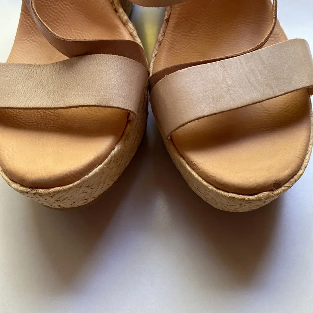 Korks Kork-Ease Leather Wedge Strappy Sandal 10.5 Comfort Jessie Off-white Shoes - Image 5