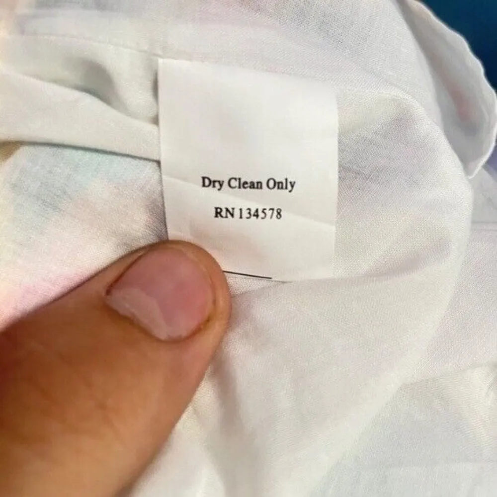 Vineyard Vines Ocean Splash Cotton Silk Strapless‎ Mini Dress Blue Pink Sz 4 - Image 4