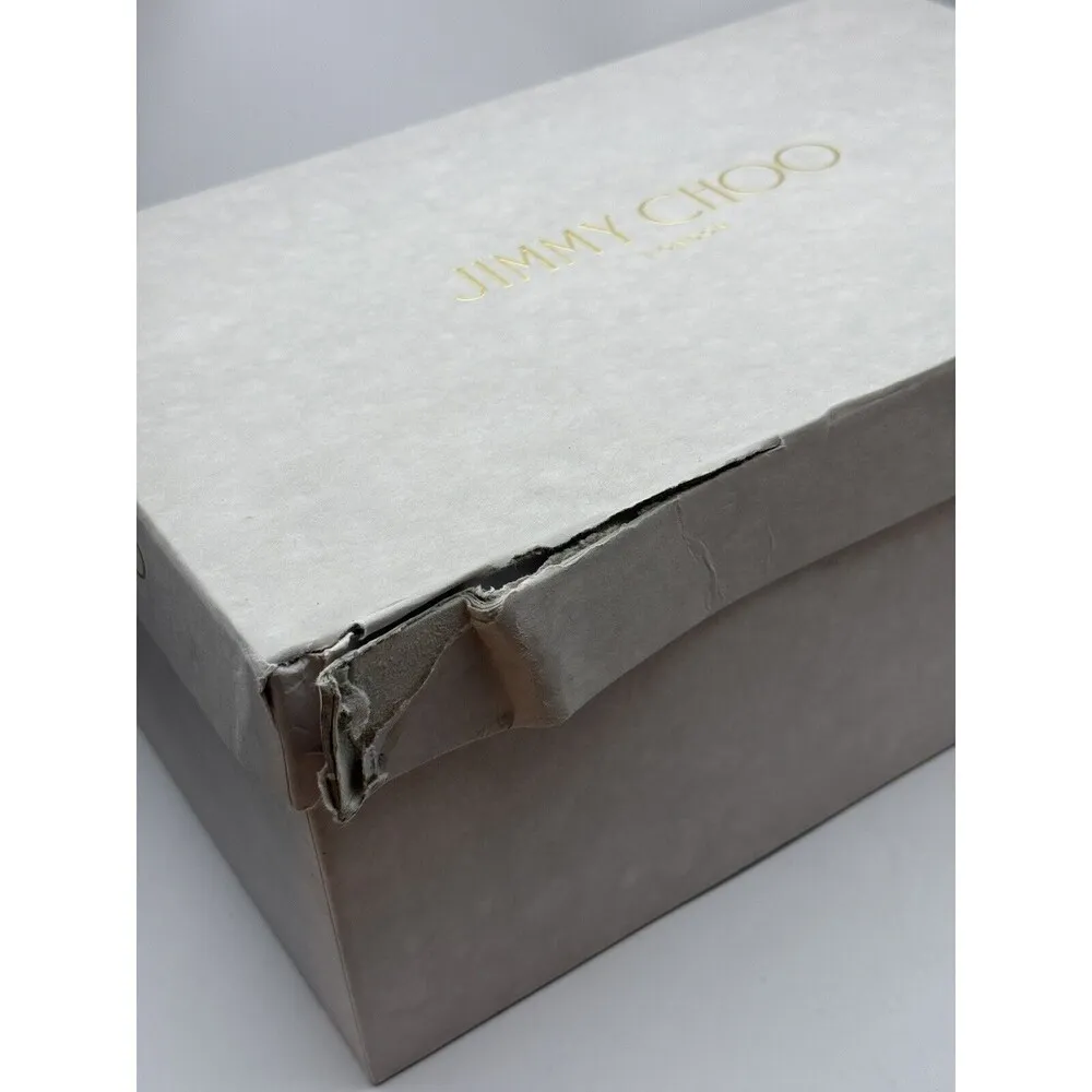 Jimmy Choo Aliette Embellished Crystal Slippers Natural Sz 37 US 6.5 $695 New - Image 6