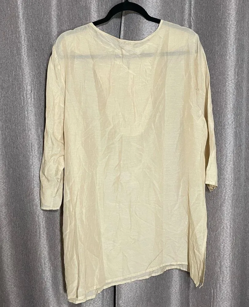 Chico’s Sand Embellished Novelty Silk-Blend Tunic - Image 11