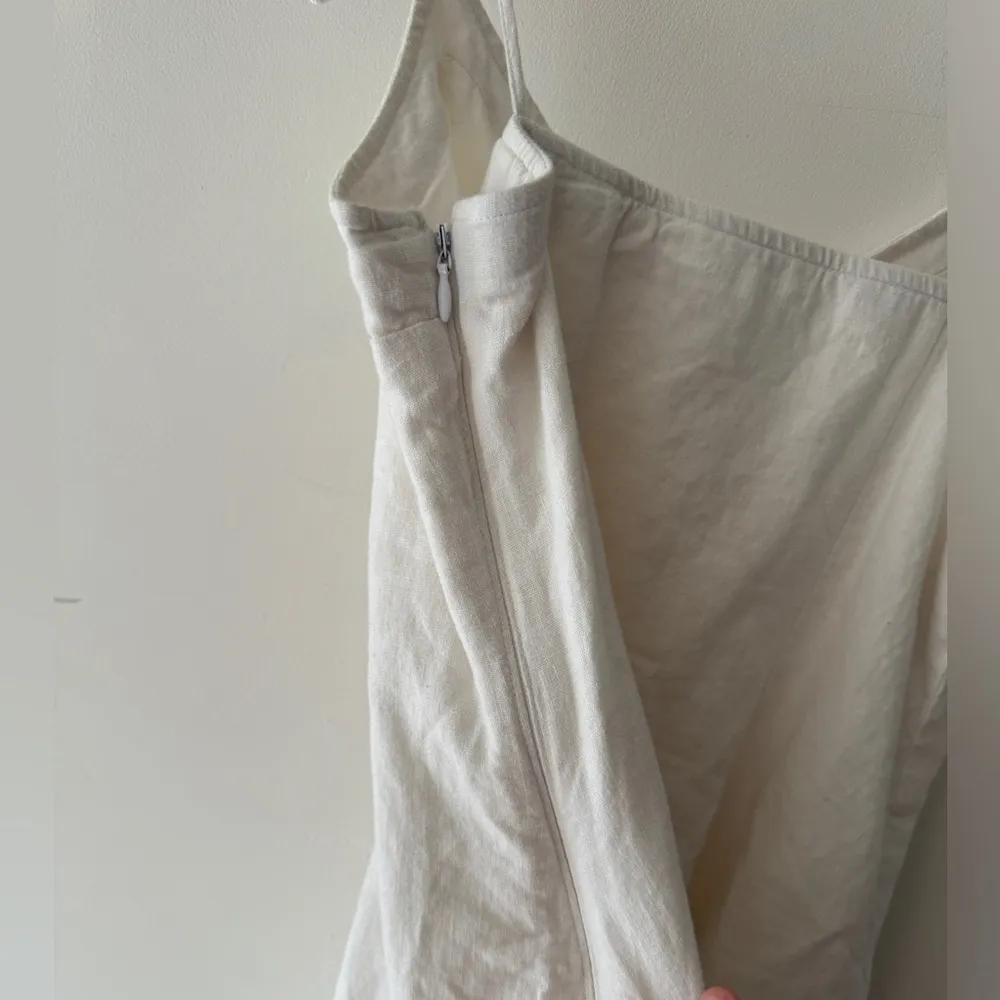Abercrombie & Fitch White Linen Dress Adjustable Shoulder Ties - Image 5