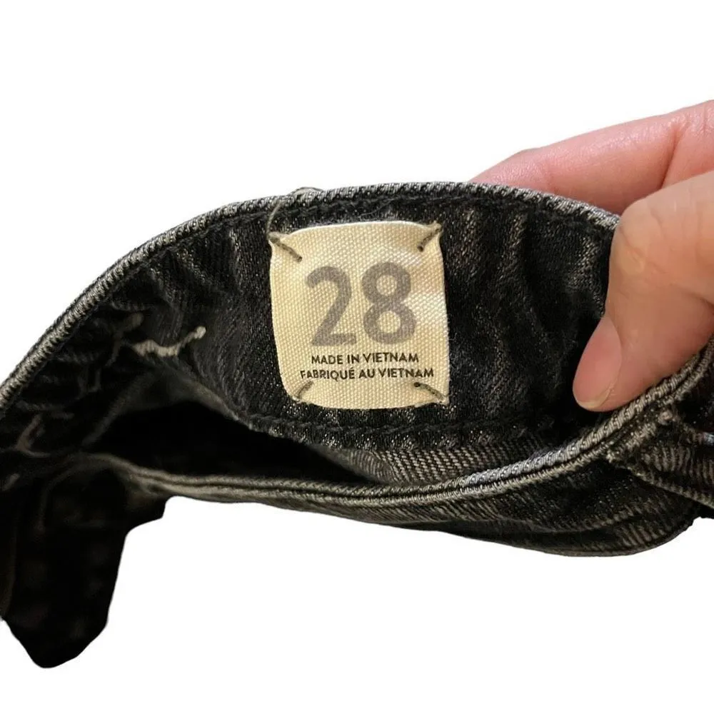 Free People We The Free Black Denim Frayed Hem Mini Skirt Size 28 - Image 7