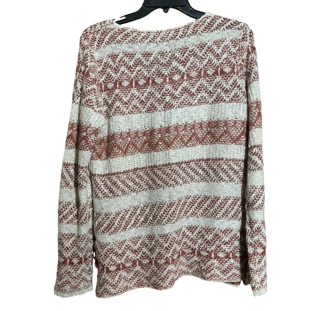 Knox Rose Sweater Womens Large Multicolor Boho Print Pullover Sweatshirt Jumper - Image 6