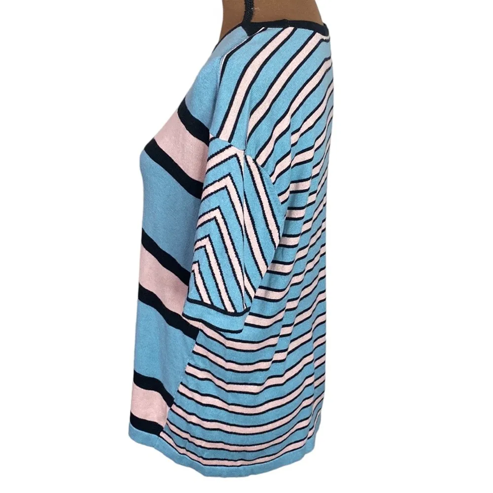 Marc by Marc Jacobs silk cashmere blend pastel striped knit short sleeve size XS - Image 3