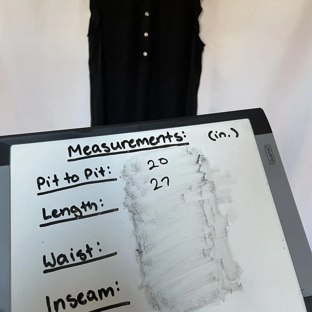 Loft Black Sleeveless Blouse M summery decorative buttons elevated elegant - Image 5