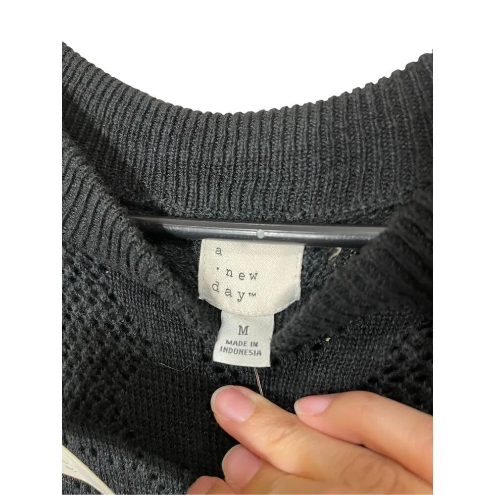 A New Day Long Sleeve Pointelle Maxi Sweater Dress Size M - Image 6