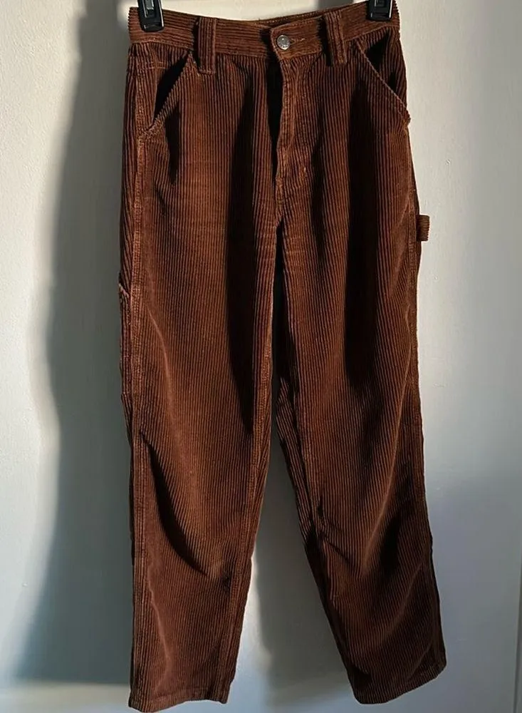 PacSun Women’s High-Rise Rustic Brown Corduroy Carpenter Pants - Image 9