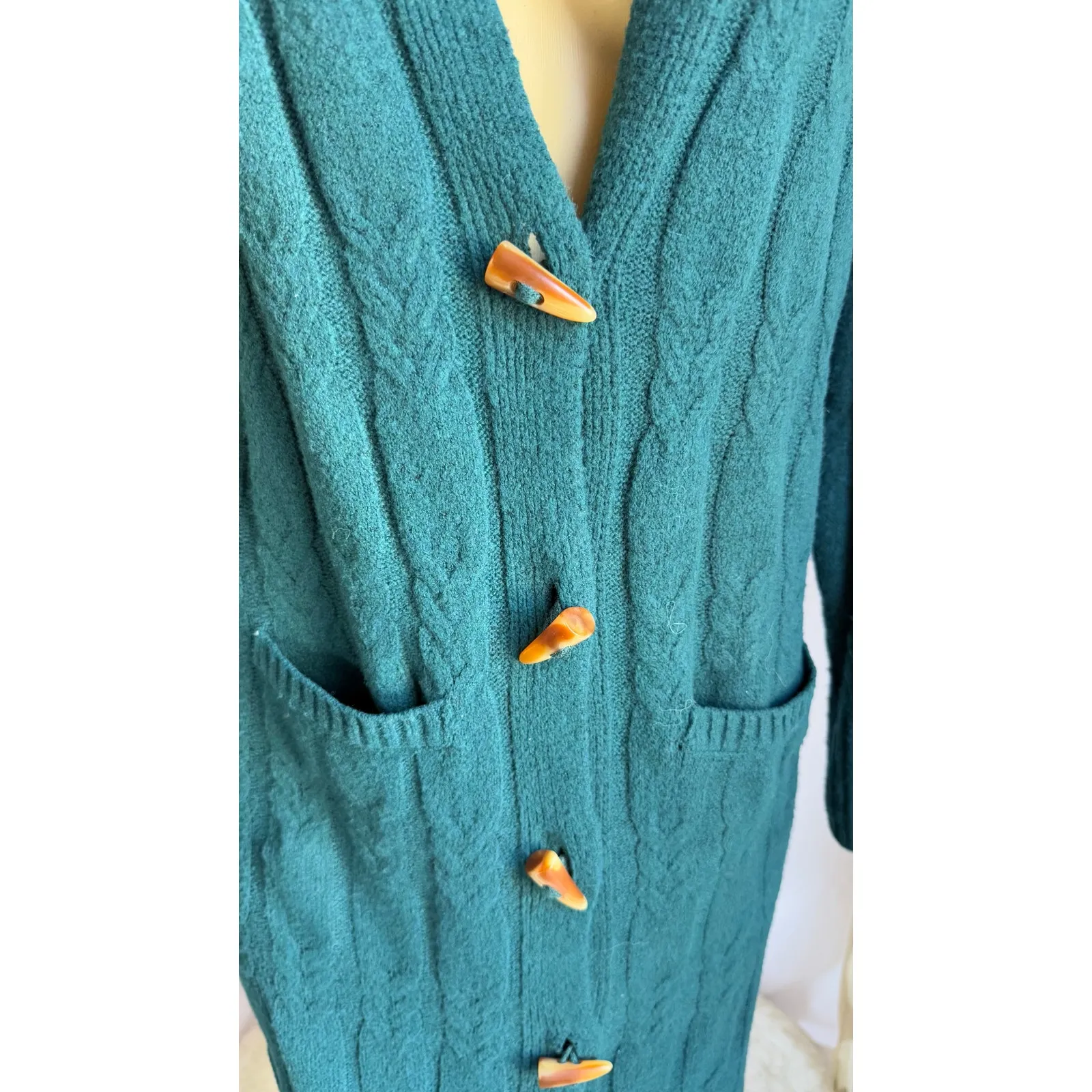 NWT Pink Rose Long Cable Knit Button-Front Duster Cardigan Dress Coatigan | S - Image 5