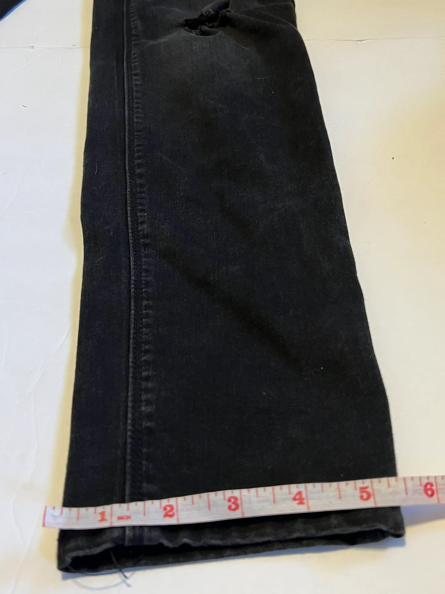 Skinny Jeans Black Distressed Dark Wash Mid Rise Denim - Image 8