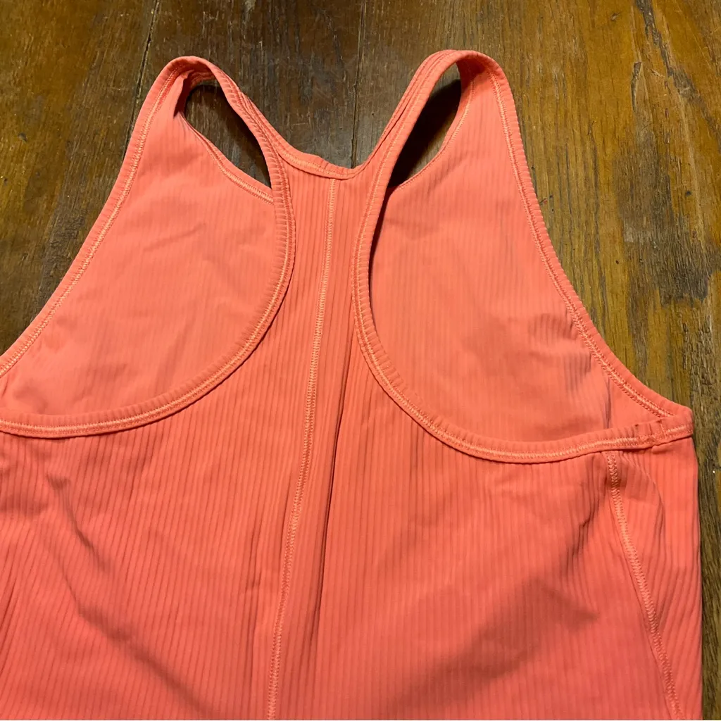 Lululemon Base Pace Ribbed Tank Top Raspberry Cream Sz 2/4 - Image 7