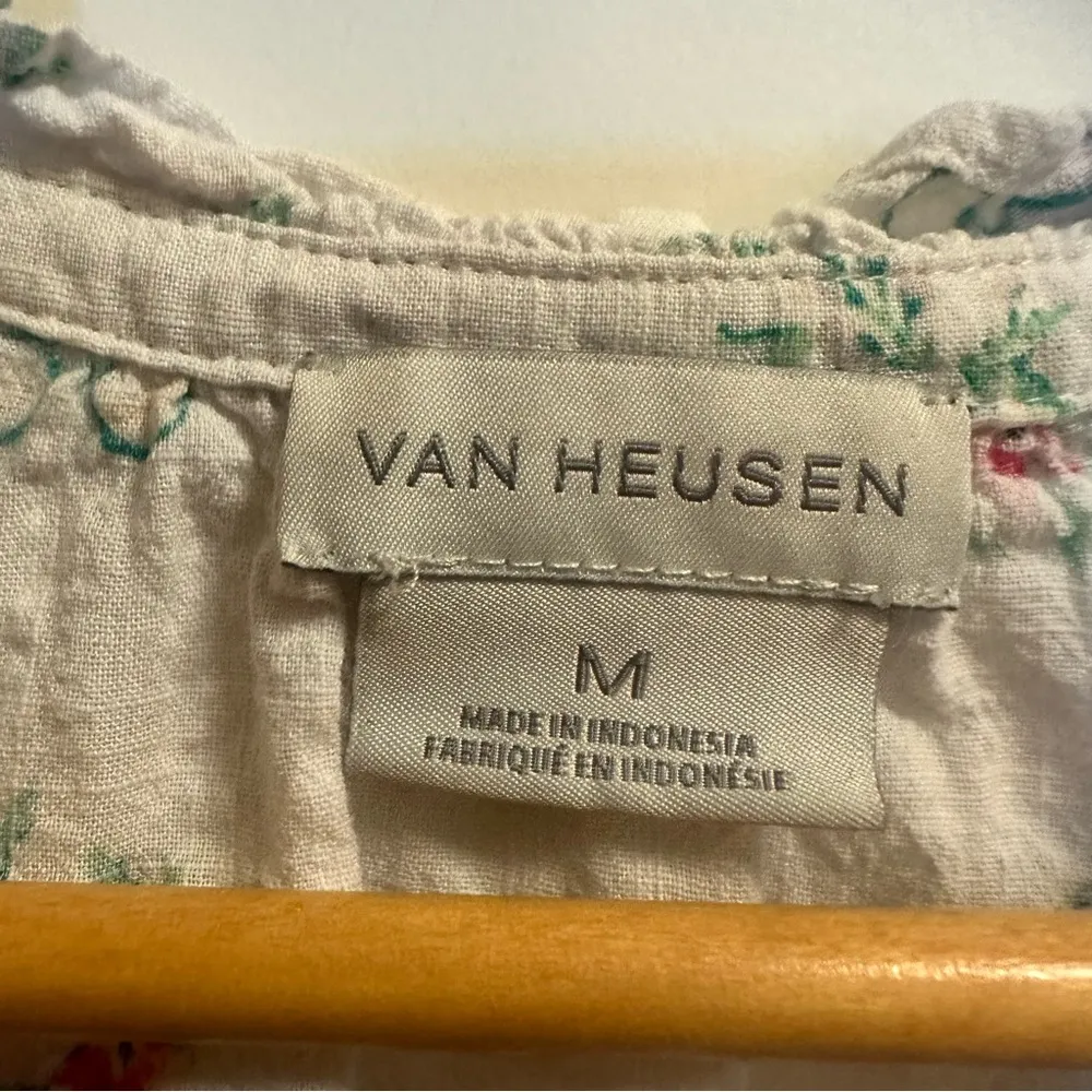 Van Heusen Floral and Glasses Print Sleeveless Cotton Blouse Medium - Image 4