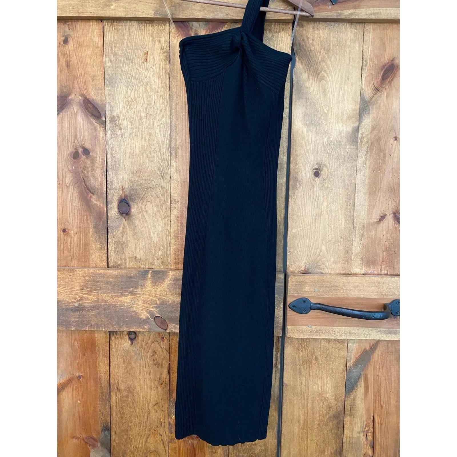 Petal + Pup Halle One Shoulder Black Midi Dress – Size S - Image 3