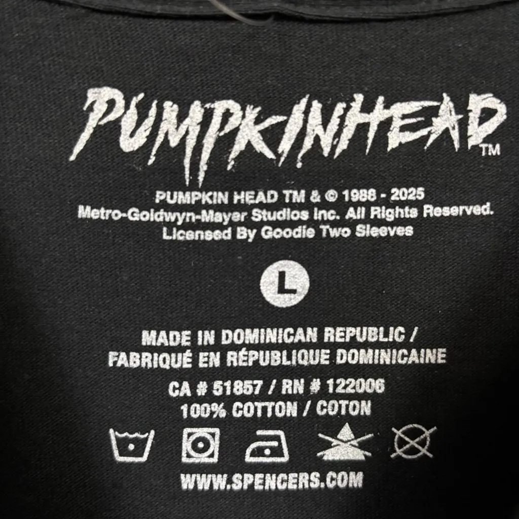 Pumpkin Head “ Keep Away Unless Your Tired of Living” Graphic Horror Movie T-Shirt Size Large - Image 4