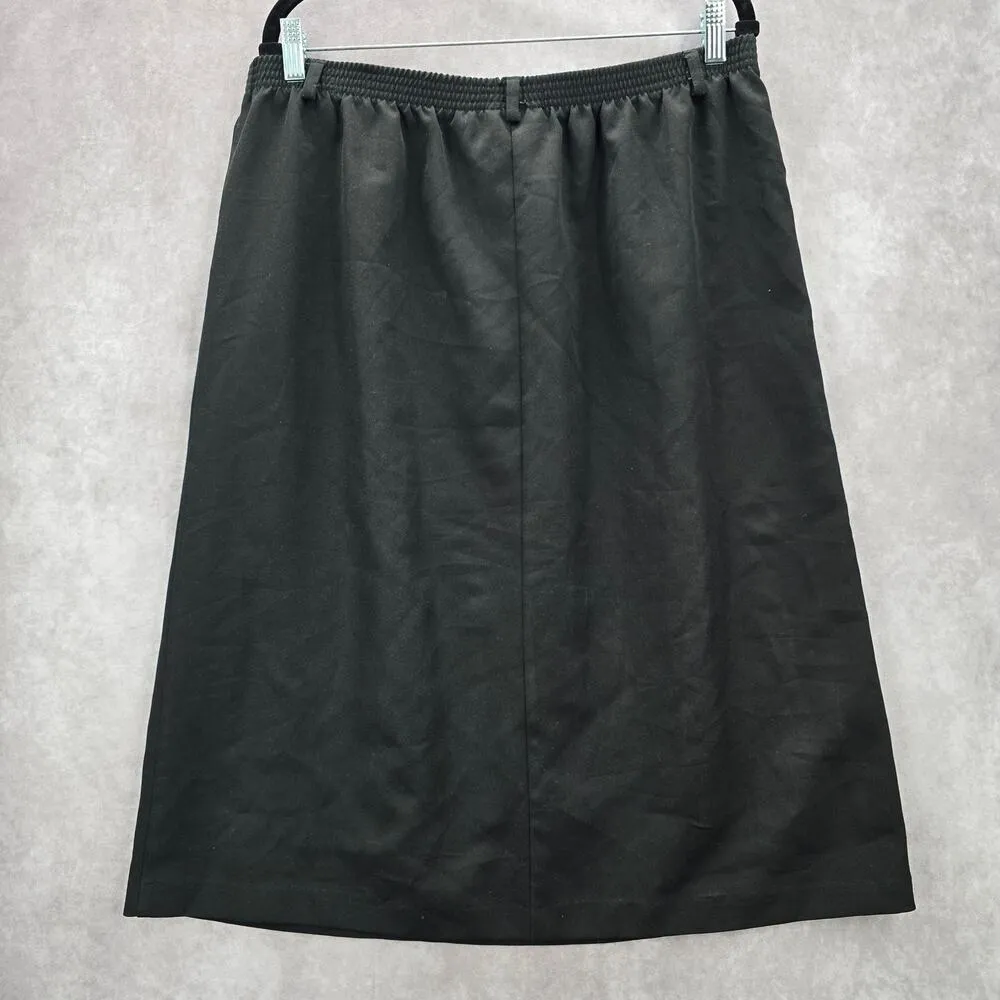 Just For Women Black Knee Length Executive Office Formal Belted Skirt Plus 18W - Image 2