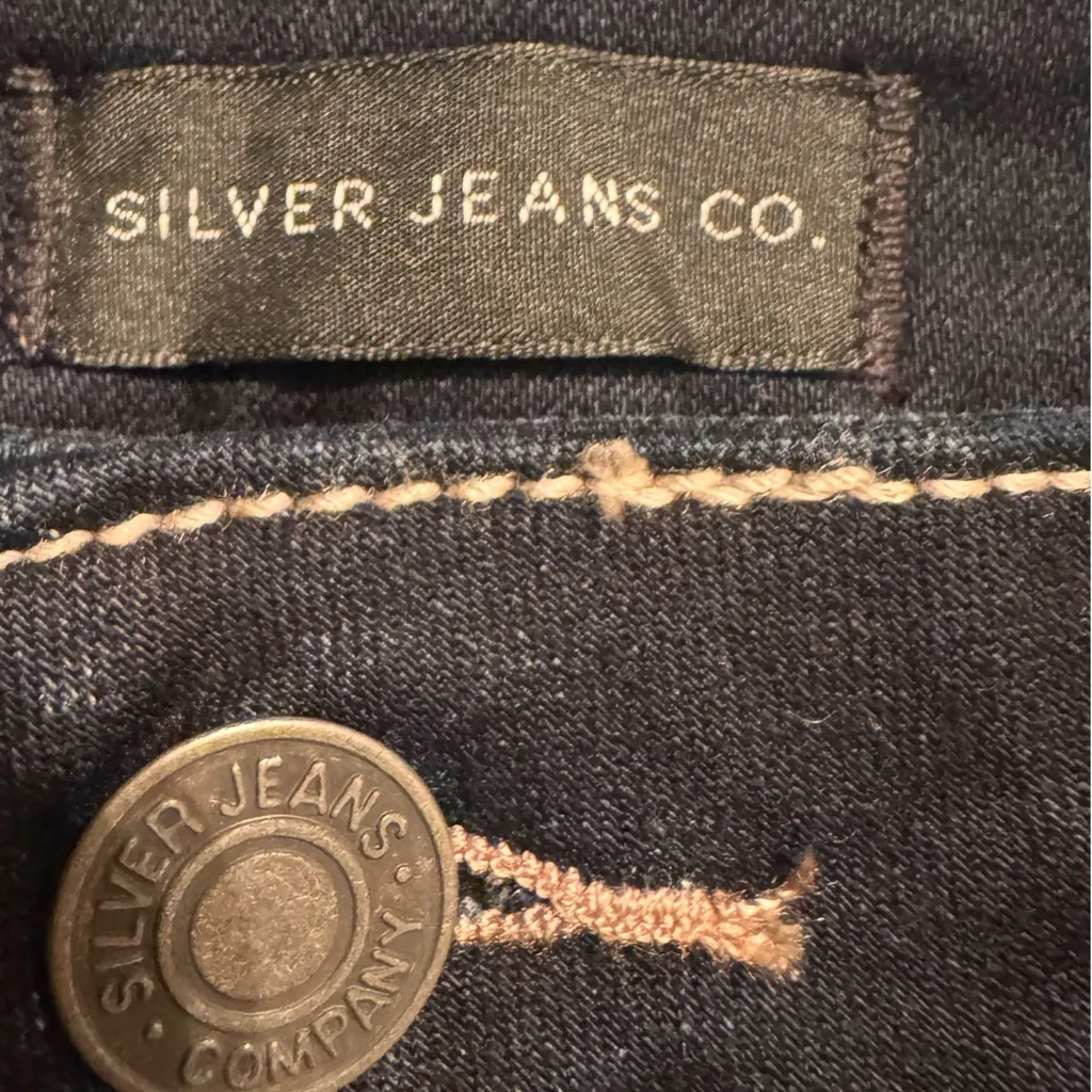Silver Jeans Womens 31/35 Dark Denim Suki Slim Flared Bootcut Mid Rise Curvy New - Image 8